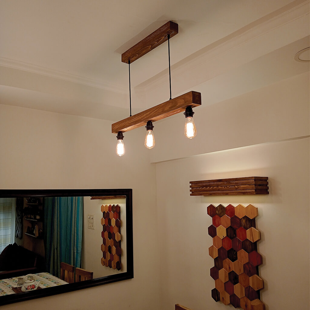 Tavern Brown Linear Suspension Lamp